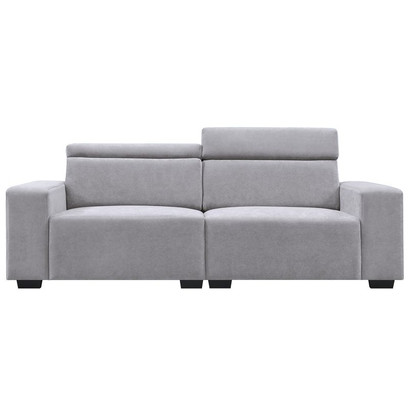 87" Velvet 2-Seater Sectional Sofa with Multi-Angle Adjustable Headrest - ModernLuxe, 2 of 13