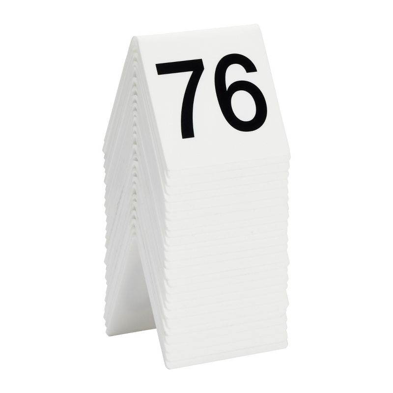 Set of 25 Acrylic Table Numbers for Wedding Reception, Plastic Tent Cards Numbered 76-100 for Restaurants, Banquets (3 x 2.75 x 2.5 In), 3 of 6