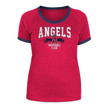 MLB Los Angeles Angels Women's Heather Bi-Blend Ringer T-Shirt