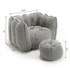 NicBex Bean Bag Chair,Beanbag Chair with Footstool,Adult Lounge Sofa with High Resilient Foam,Comfy Chair for Living Room Bedroom - 3 of 4