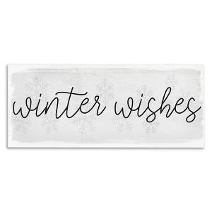 Stupell Industries Winter Wishes Sentiment Canvas Art, 40" x 17" - 1 of 4