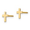 Black Bow Jewelry Children's 14k Yellow Gold Tiny 5mm Polished Cross Screw Back Earrings - 2 of 4