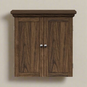Teamson Home Stratford Removable Two-Door Wall Cabinet with Adjustable Shelves, Light Oak - 1 of 4