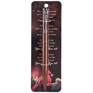 Dicksons How Great Thou Art Cardinal, Brown 5.5 Inch Metal Rollerball Ink Pen and Bookmark - 1 of 1
