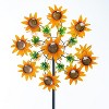 Plow & Hearth Colorful Autumn Sunflower Garden Metal Wind Spinner with Dual-Motion Rotors and Steel Pole with Ground Stakes 24" dia. x 10"D x 75"H - 3 of 4