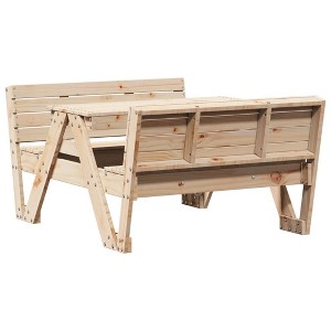 vidaXL Picnic Table Natural Wood Solid Pine Wood Medium Seats Many - 1 of 4
