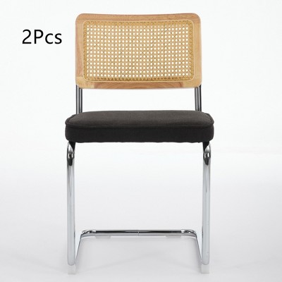 Anybear 2Pcs Modern Dining Chairs, Upholstered Rattan Kitchen Chairs