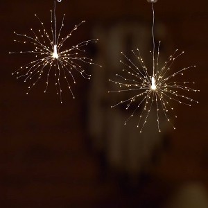 Lumabase 2ct Battery Operated Starburst Lights with Remote Control White - 1 of 3