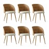 Linen Armrest Dining Chairs Set Of 4,Double Layer Rattan Dining Chair Upholstered For Kictien Dining Room-Tanpinhause - 2 of 4