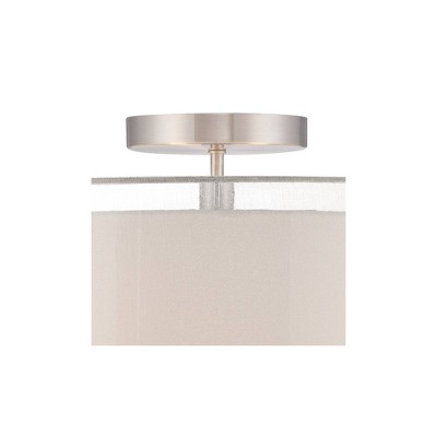 Polished Nickel Double Drum Ceiling Light with Acrylic Diffuser