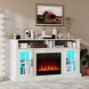 Costway 58" Fireplace TV Stand with LED Lights Entertainment Center for 65 Inch TV Brown/Black/White/Gray - 2 of 4
