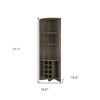 HomeRoots 71" Dark Brown Wood Corner Bar Cabinet - 3 of 4