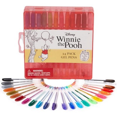 Disney Winnie the Pooh Gel Pen Set for Kids, 24 Pack with Glitter Gel Pens, Cute Pens for Girls and Boys