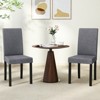 Tangkula Dining Chair Set of 2 Fabric Upholstered Rubber Wood Legs Side Armless - 2 of 4