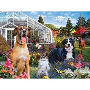 Sunsout Conservatory Garden Canines 1000 pc   Jigsaw Puzzle 72040 - 1 of 4