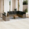 vidaXL 10 Piece Patio Sofa Set with Cushions - Gray With Table - 2 of 4