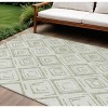 Artichoke Green And Ivory Geometric Washable Indoor Outdoor Area Rug - 2 of 4