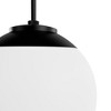 Hunter Fans 12" Hepburn Ceiling Light Matte Black Finish - Elegant Indoor Pendant with White Glass Orb, Dimmable, 1 Bulb - 2 of 4