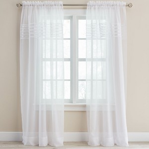 BrylaneHome BH Studio Sheer Voile Pleated Rod-Pocket Panel - 1 of 4