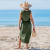 Women's Elegant Olive Green Maxi Tank Dress with Side Slit - Cupshe - 3 of 4