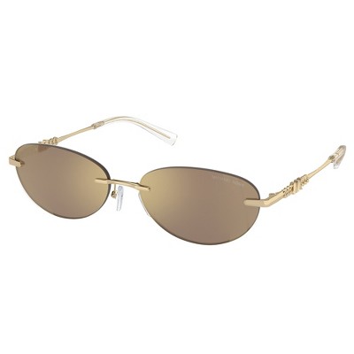 Michael Kors MANCHESTER MK 1151 10145A Womens Oval Sunglasses Shiny Light Gold 58mm