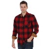 Gioberti Men's Long Sleeve Brushed Flannel Plaid Checkered Shirt with Corduroy Contrast - 4 of 4