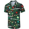 Halloween Men's Floral Print Button-Down Shirt Men's Hawaiian Floral Shirts Tropical Holiday Beach Shirt - 2 of 4