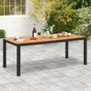 Tangkula Patio Dining Table for 8 79" Large Rectangle Table w/ Acacia Wood Tabletop - 2 of 4