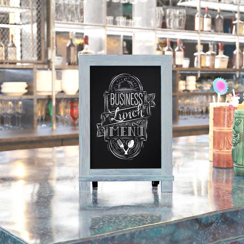 Emma and Oliver Rustic Vintage Tabletop or Wall Hanging Chalkboard with Magnetic Surface and Folding Legs, 2 of 12