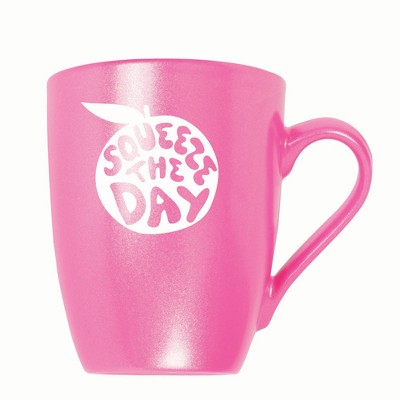 Elanze Designs Squeeze The Day 10 ounce New Bone China Coffee Tea Cup Mug, Princess Pink