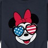 Men's - Disney - Minnie Flag Glasses Graphic Fleece Sweatshirt - 2 of 4