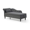 Velvet Chaise Lounge Storage Bench Upholstered Bed Bench, Gray/Beige/Blue/Orange/Green/Black/Burgundy-ModernLuxe - 2 of 4