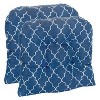 Gripper 2pk Non-Slip Trellis Tufted Universal Chair Cushions Blue: Indoor Kitchen Chair Pads, Polyester & Cotton, 15"x15"x3" - 2 of 3