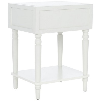 Transitional Shady White Poplar Nightstand with Storage Drawer