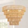 DORESshop65.5 In. Farmhouse Copper 8-Light 5-Tier Boho Style Rattan Shade Chandelier with E12 Base (Light Bulbs Not Included) - 2 of 4