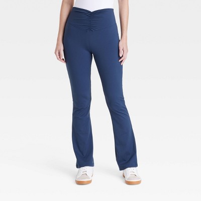 Women's High Waisted Flare Leggings with Ruched Waistband - A New Day™