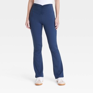 Women's High Waisted Flare Leggings with Ruched Waistband - A New Day™ - 1 of 3