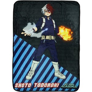My Hero Academia Blanket Shoto Todoroki Plush Fleece Lightweight Throw 45" X 60" Multicolored - 1 of 4