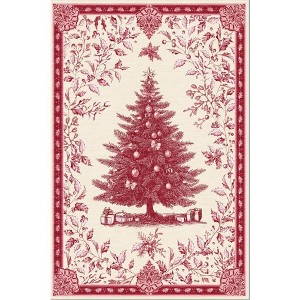 Evergreen Charm Christmas Area Rug Festive Tree Pattern Ultra Thin Machine Washable Non Slip FloorRug for Holiday Living Room Kitchen Bedroom Decor - 1 of 1