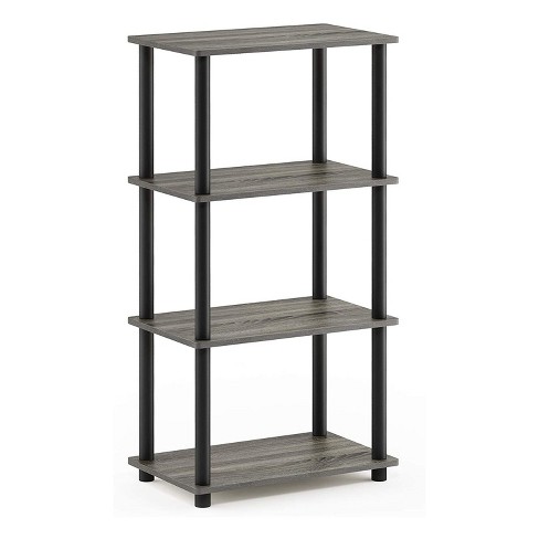 Furinno Turn N 4 Tier Wooden Pvc, French Oak Gray Bookcase
