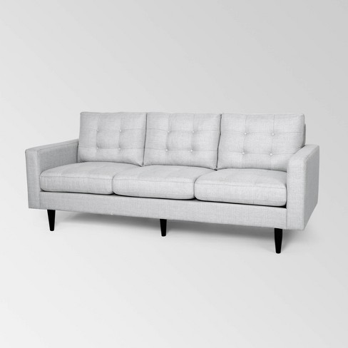 Adderbury Contemporary Tufted Sofa Light Gray - Christopher Knight Home ...