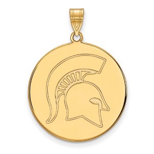 Black Bow Jewelry 14k Yellow Gold Plated Sterling Silver Michigan State Spartans NCAA Extra Large Pendant - 1 of 3