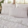 Boho Ruched Comforter Set – 100% Cotton Ruffle Bedding, Soft Durable Fluffy Quilt 3-Piece, Vintage Chic Bedroom Decor, King/Queen Options - 3 of 4