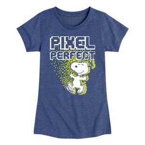 Girls' - Peanuts - Pixel Perfect Fitted Short Sleeve Graphic T-Shirt - 1 of 4