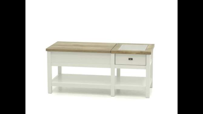 Cottage Road Lift Top Coffee Table Soft White - Sauder, 2 of 7, play video