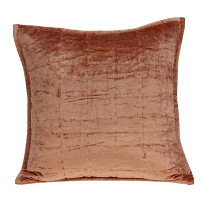 Parkland Collection,Delphi Orange Solid Quilted Throw Pillow