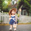 The Queen's Treasures 18 Inch Doll Blue Polka Dot Dress with White Bow Shoes - 2 of 4