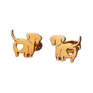Cuban Chain Link Dangle Chunky Earrings for Women Gold or Silver Stainless Steel (Gold) - 1 of 4