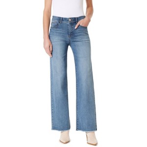 Angels Forever Young Women's 360 Sculpt Mid-Rise Wide Leg Jeans, 31.5" inseam - 1 of 3