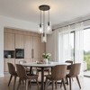 10 in. 3-Light Matte Black Vintage Cluster Pendant Light Fixture with Large Clear Glass for Dining Table - 3 of 4
